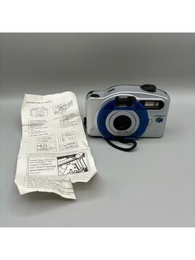 Vintage Nintendo 64 Promo 35mm Compact Camera Silver Blue W/ Directions